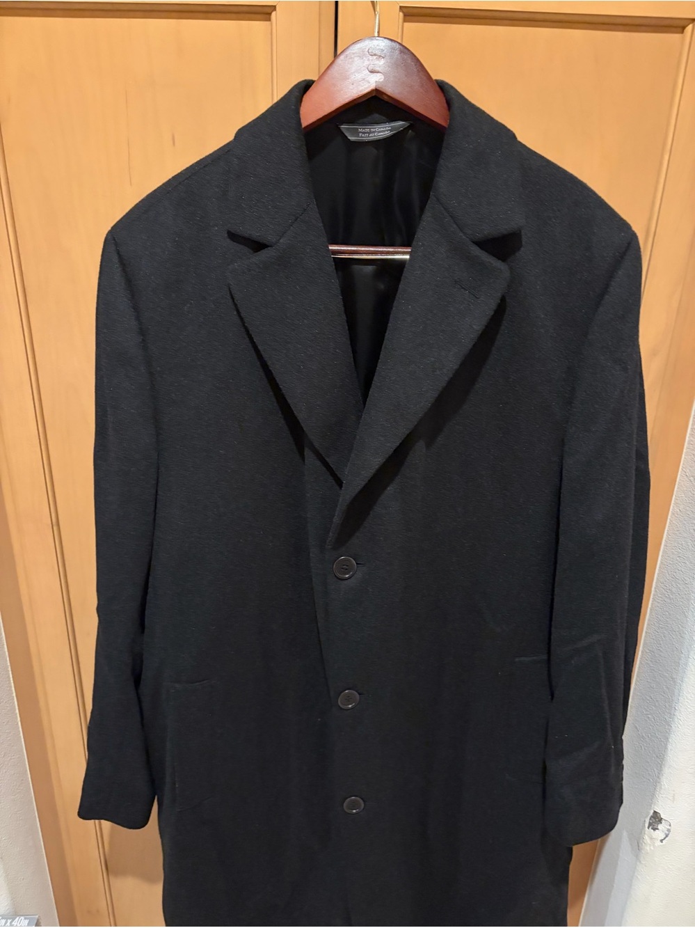 Vintage Hart Schaffner Marx Black Overcoat - Classic Single-Breasted Coat
